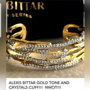 Alexis Bittar Style Gold  Silver Crystal Cuff Bracelet HOST PICK!8/25!🥂🥂🎉NWOT